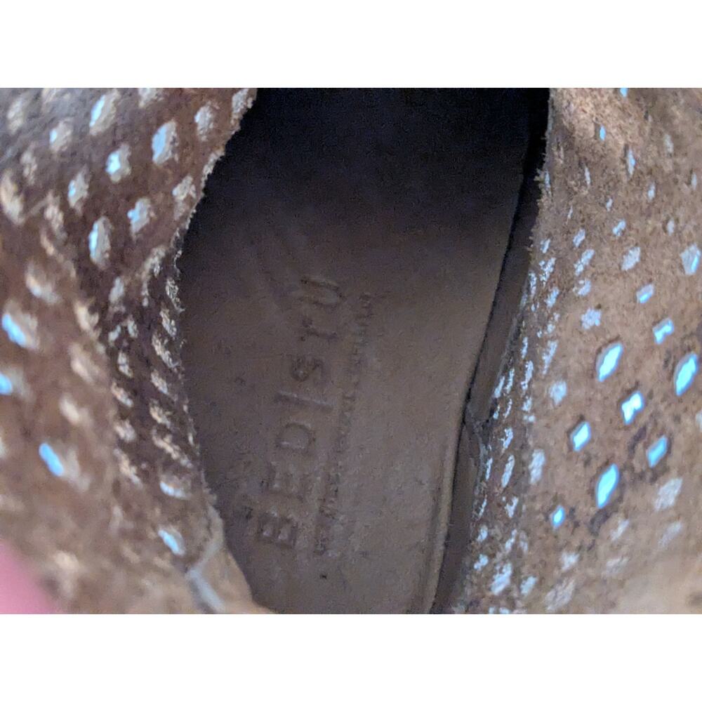 BED STU Dutchess Perforated Leather Wedge Boots Brown Womens Size 6 - Picture 9 of 9